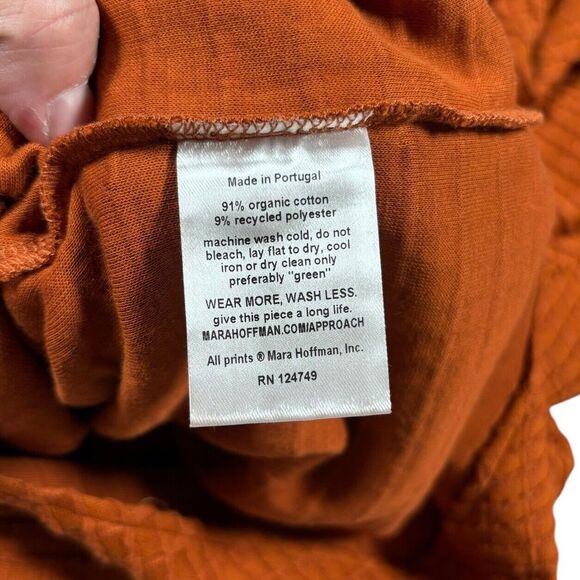 NEW Mara Hoffman Mariana Waffle Bodysuit Burnt Orange Deep V Women's Plus 3X - Picture 10 of 11